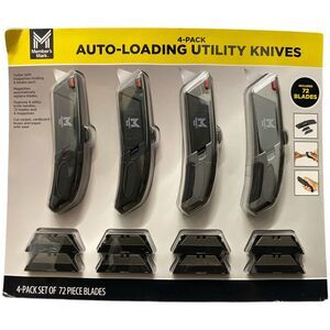 Member's Mark 4-Piece Auto Load Utility Knife Set with 72 Blades